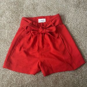 Aritzia Wilfred size 0 red high waisted shorts
